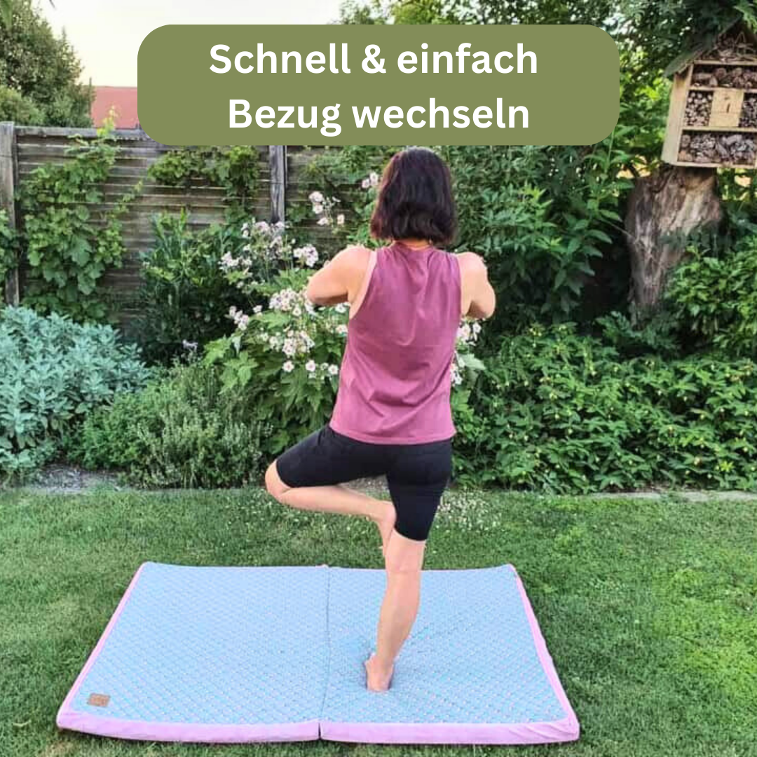 Bettenhaus Traumhund Orthopädische Hundematten Travel Kollektion Traveller-Matte Pink-Blau